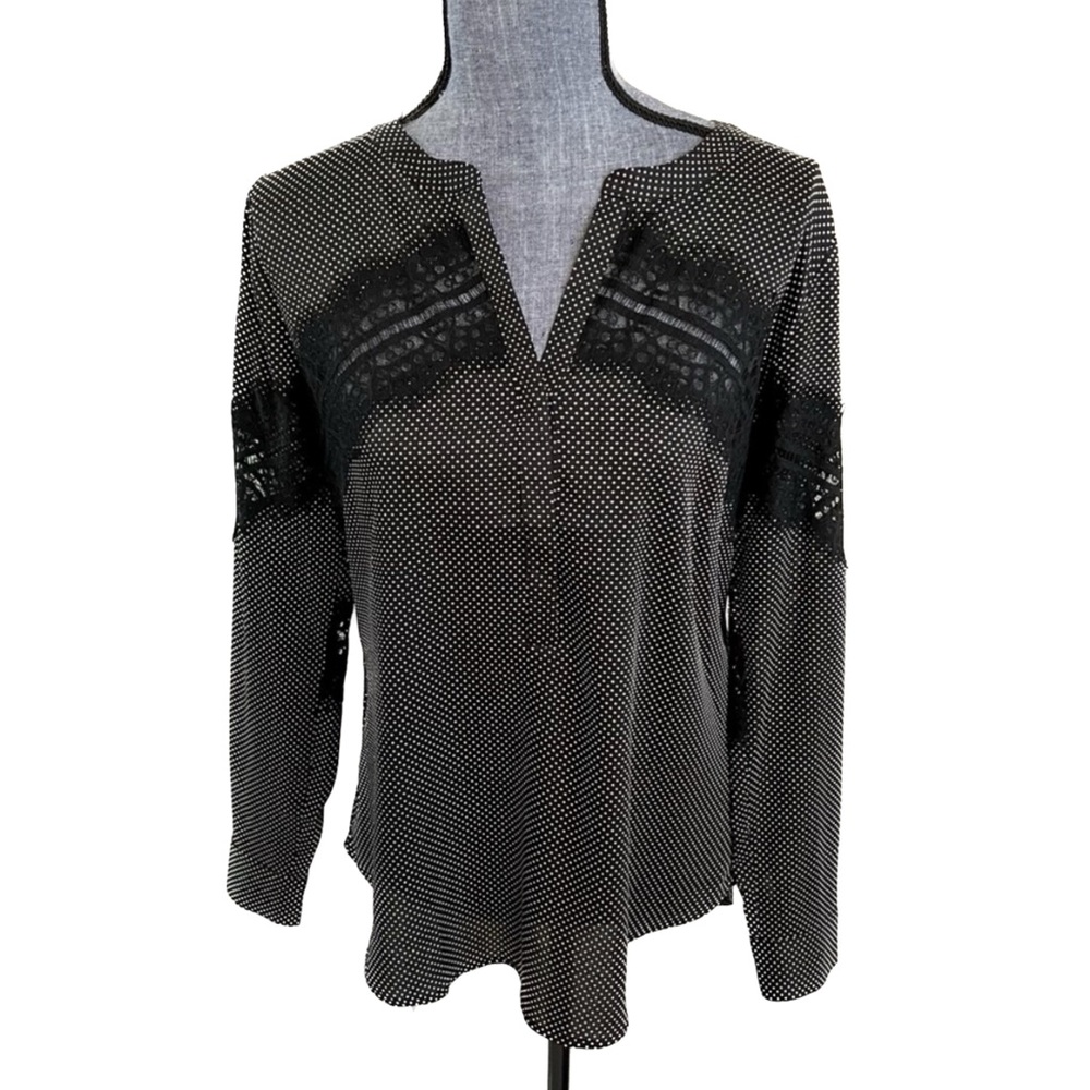 NWT Ann Taylor Polkadot and Lace Top